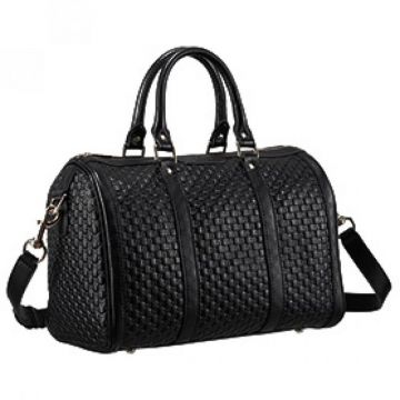 AAA Quality Gucci Nice Microguccissima Signature Leather Rounded Handles Polished Brass Zipper Boston Bag Black
